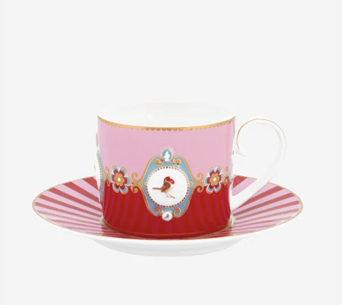 Pip Studio Love Birds Kırmızı Pembe Porselen Çay Fincanı