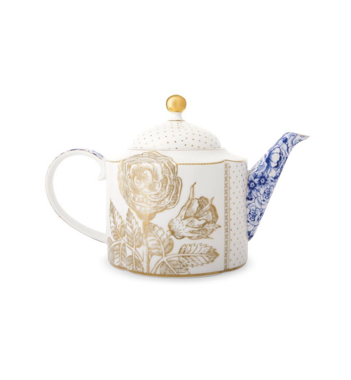 Pip Studio Royal White Mavi Beyaz Porselen Demlik