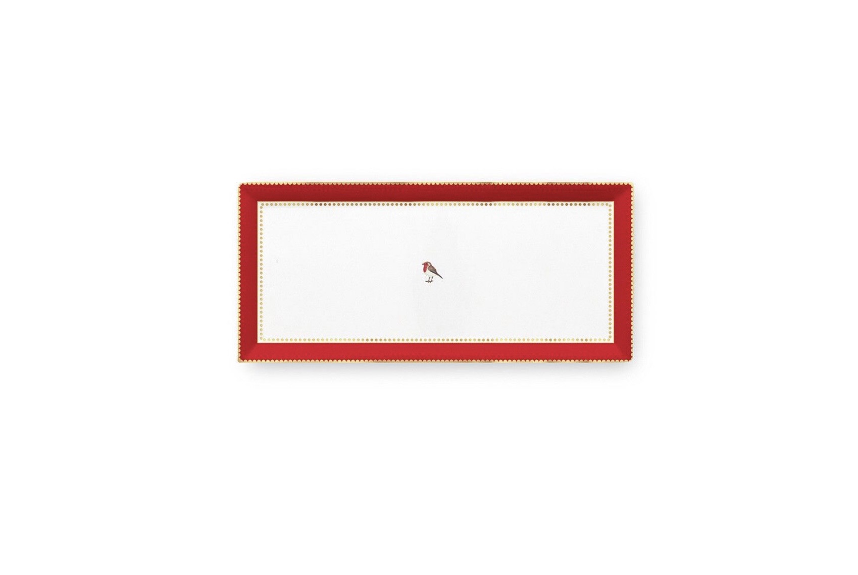 Pip Studio Love Birds Kırmızı Porselen Servis Tabağı 33,3x15,5 cm