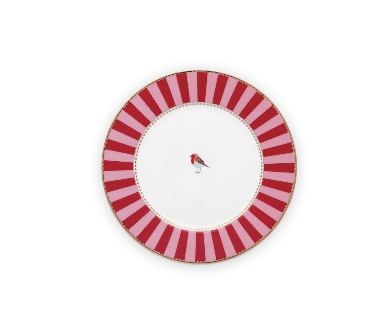 Pip Studio Love Birds Kırmızı Pembe Porselen Pasta Tabağı 17 cm